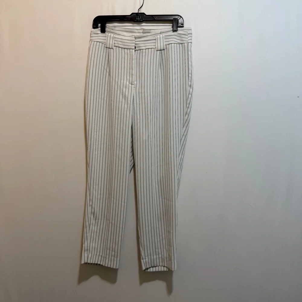 Express High Rise White Pants with Black Stripes - Picture 1 of 11